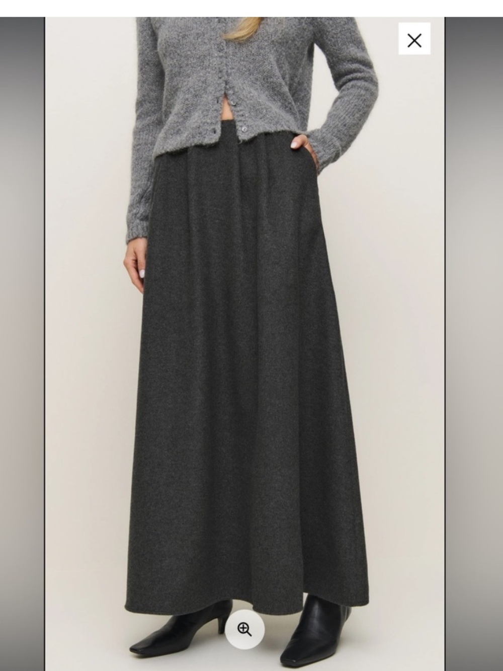 Reformation wool blend skirt
